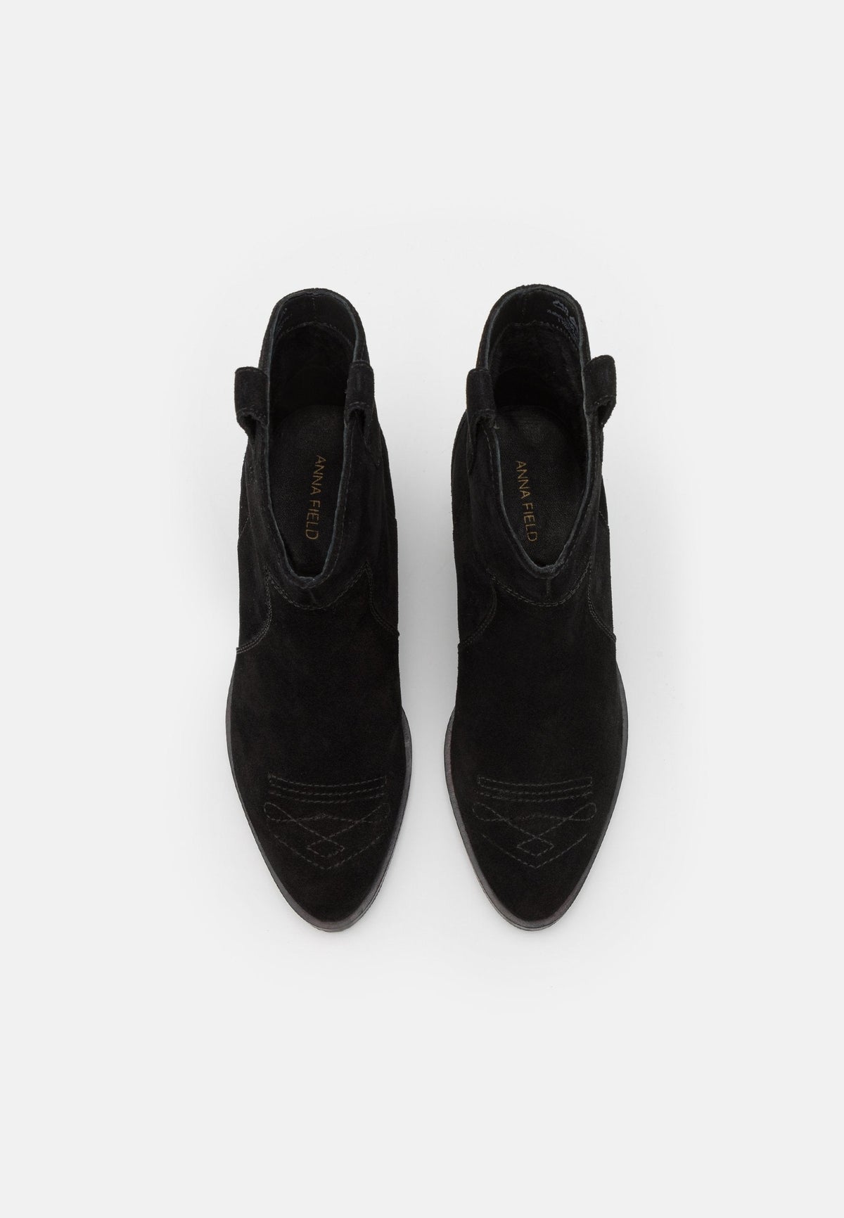 Anna Field Leather - Cowboy/Biker Ankle Boot - Black