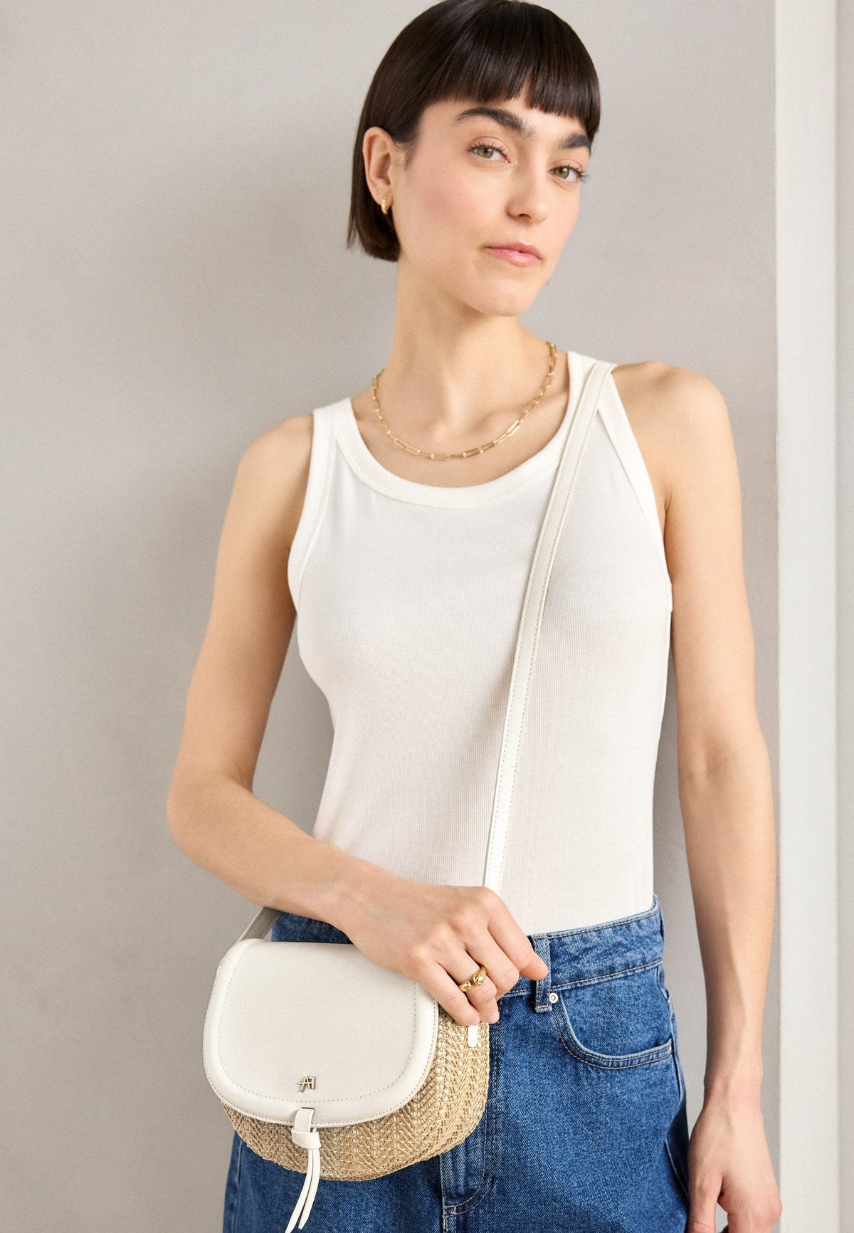 Anna Field Cross Body Bag - Beige/gold-colored