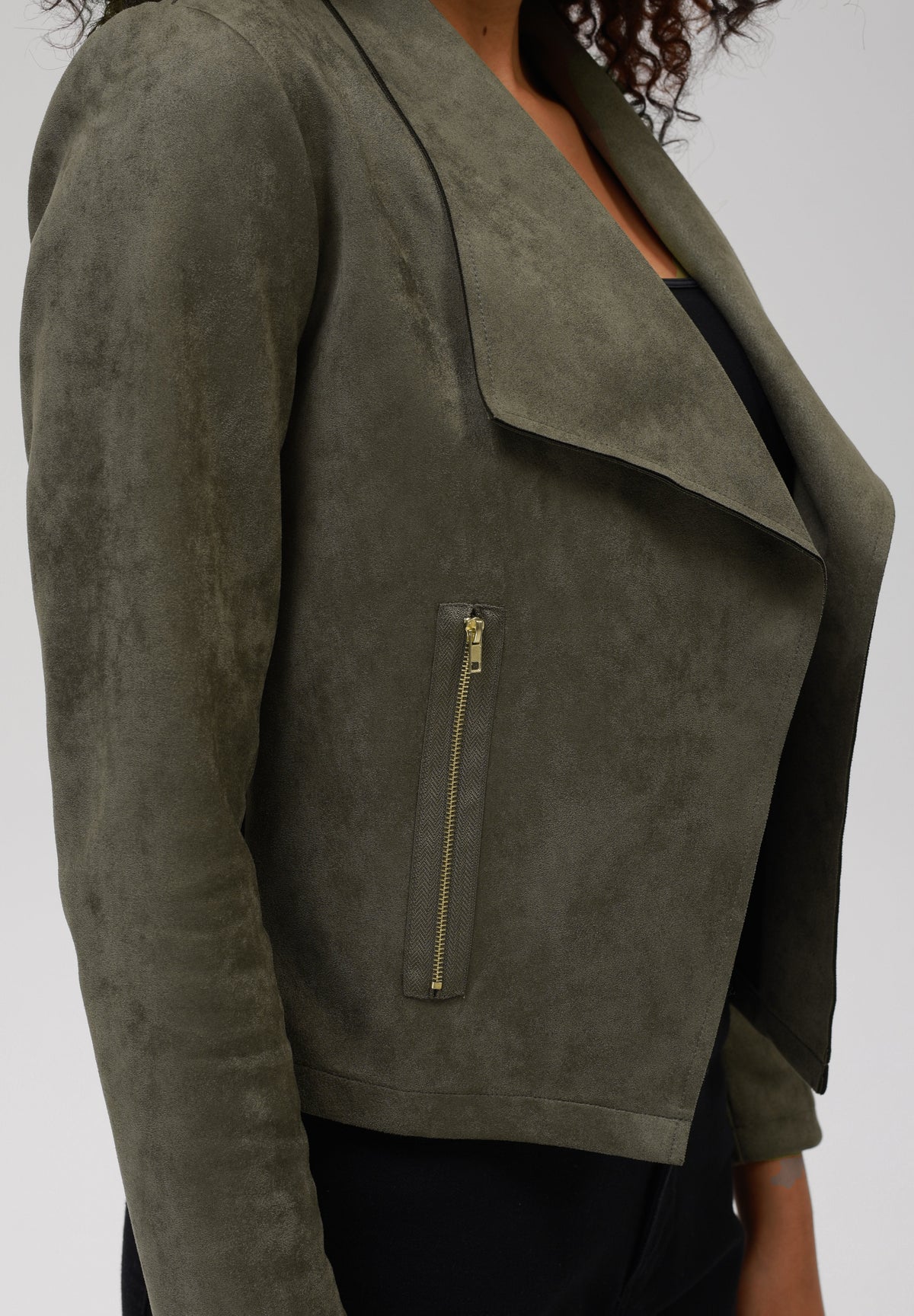 Anna Field Faux Leather Jacket - Army Green