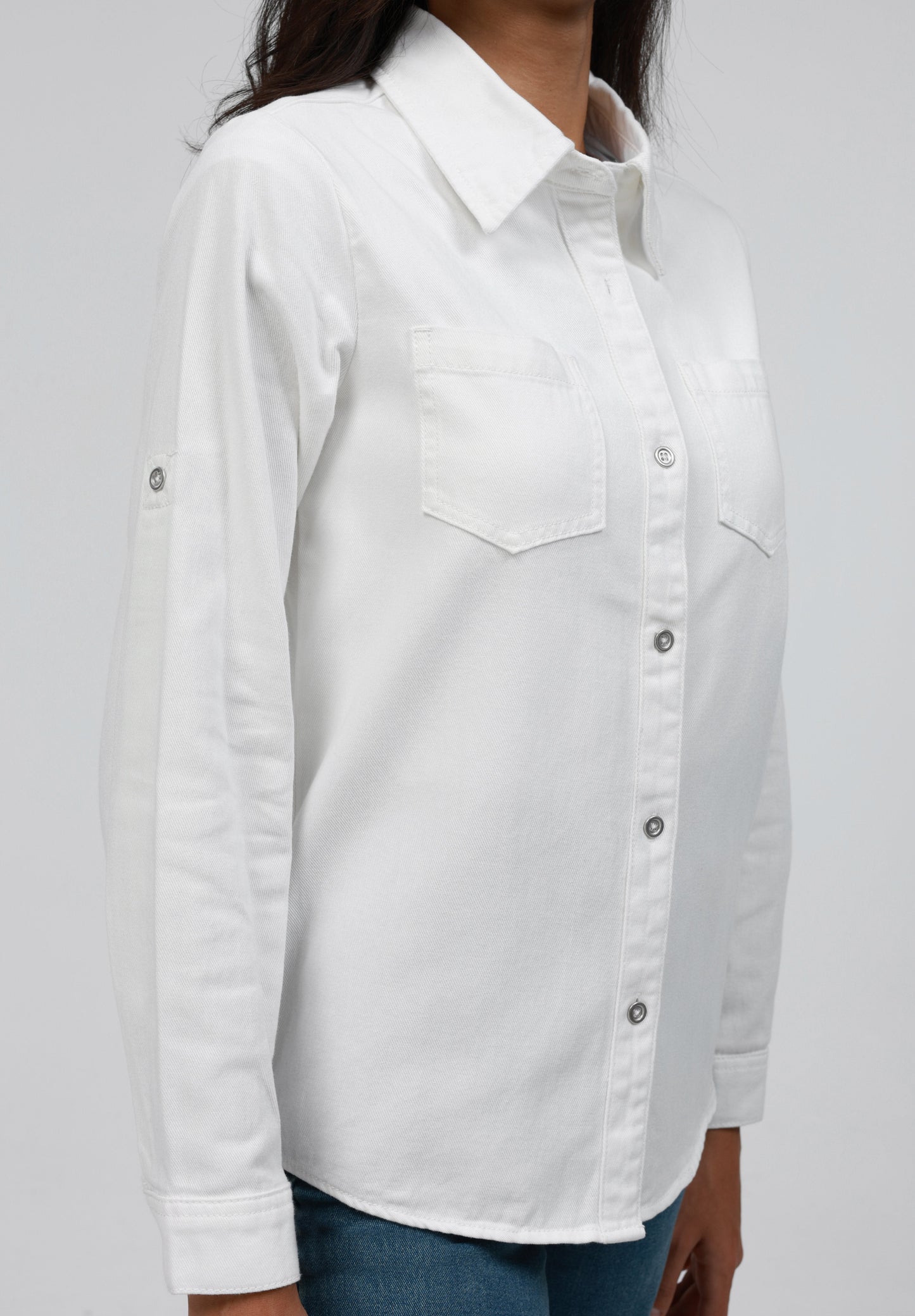 Anna Field Button-down Blouse - Off-white Wash