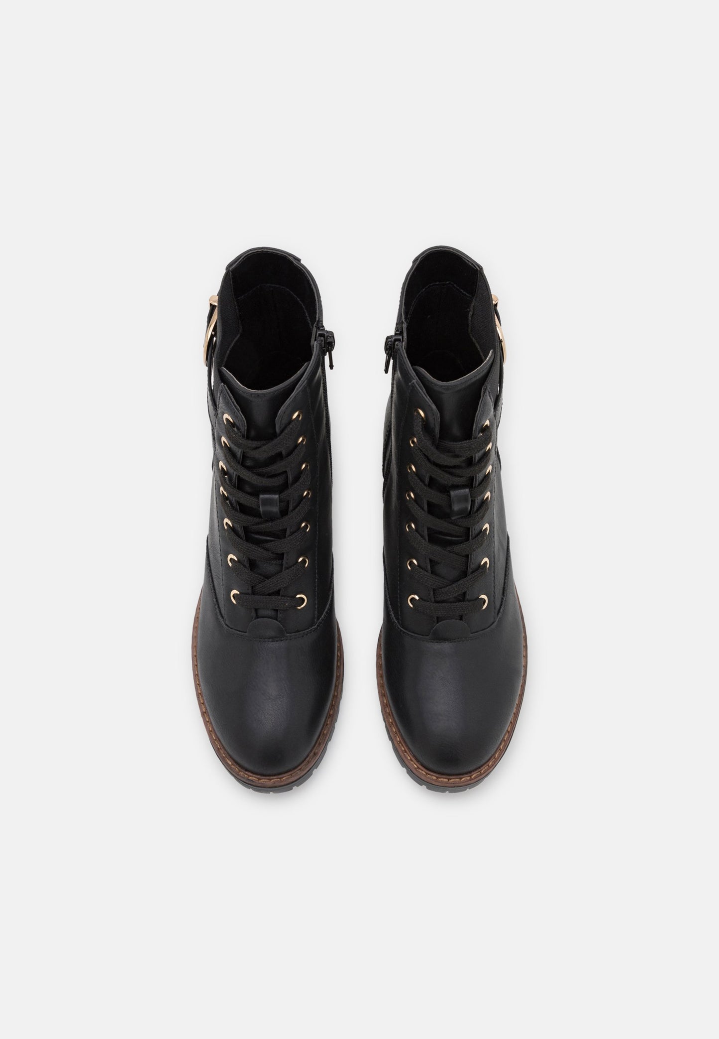 Lace-Up Ankle Boots - Black