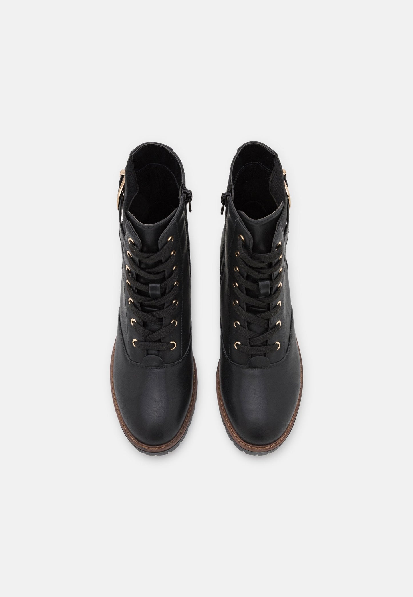 Lace-Up Ankle Boots - Black