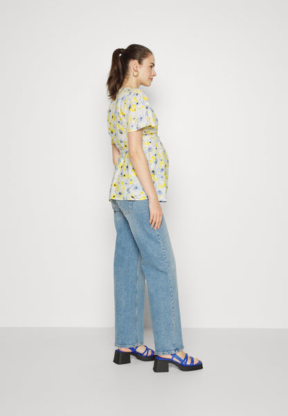  Blouse - White/Light Blue