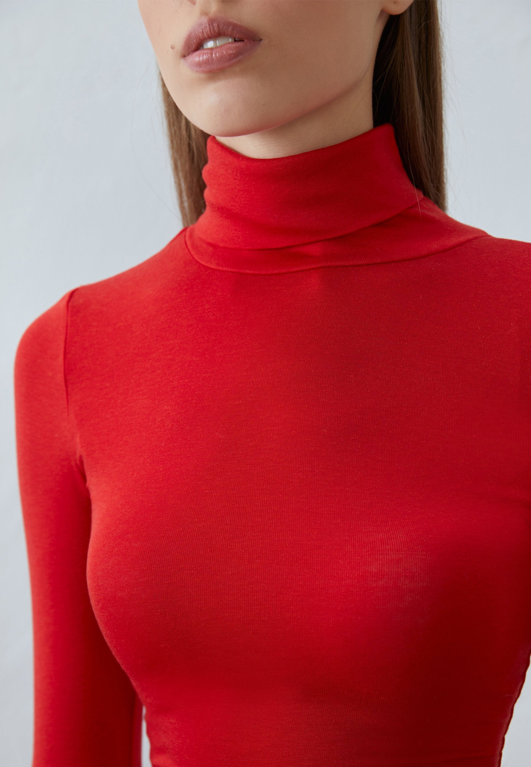 Anna Field TURTLENECK WITH WOOL MIX CONTENT - Long Sleeved Top - Red