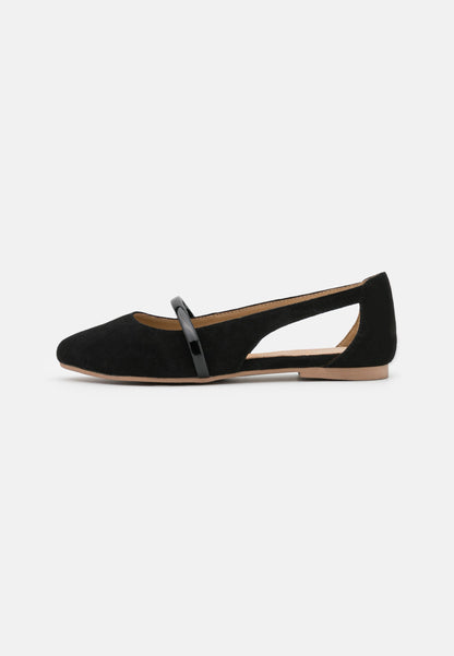 Anna Field Leather - Ankle Strap Ballet Pumps - Black
