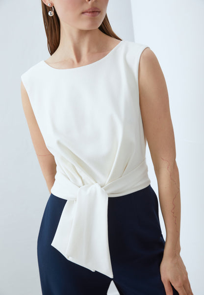 Anna Field 2IN1 WIDE LEG - Jumpsuit - White/dark Blue
