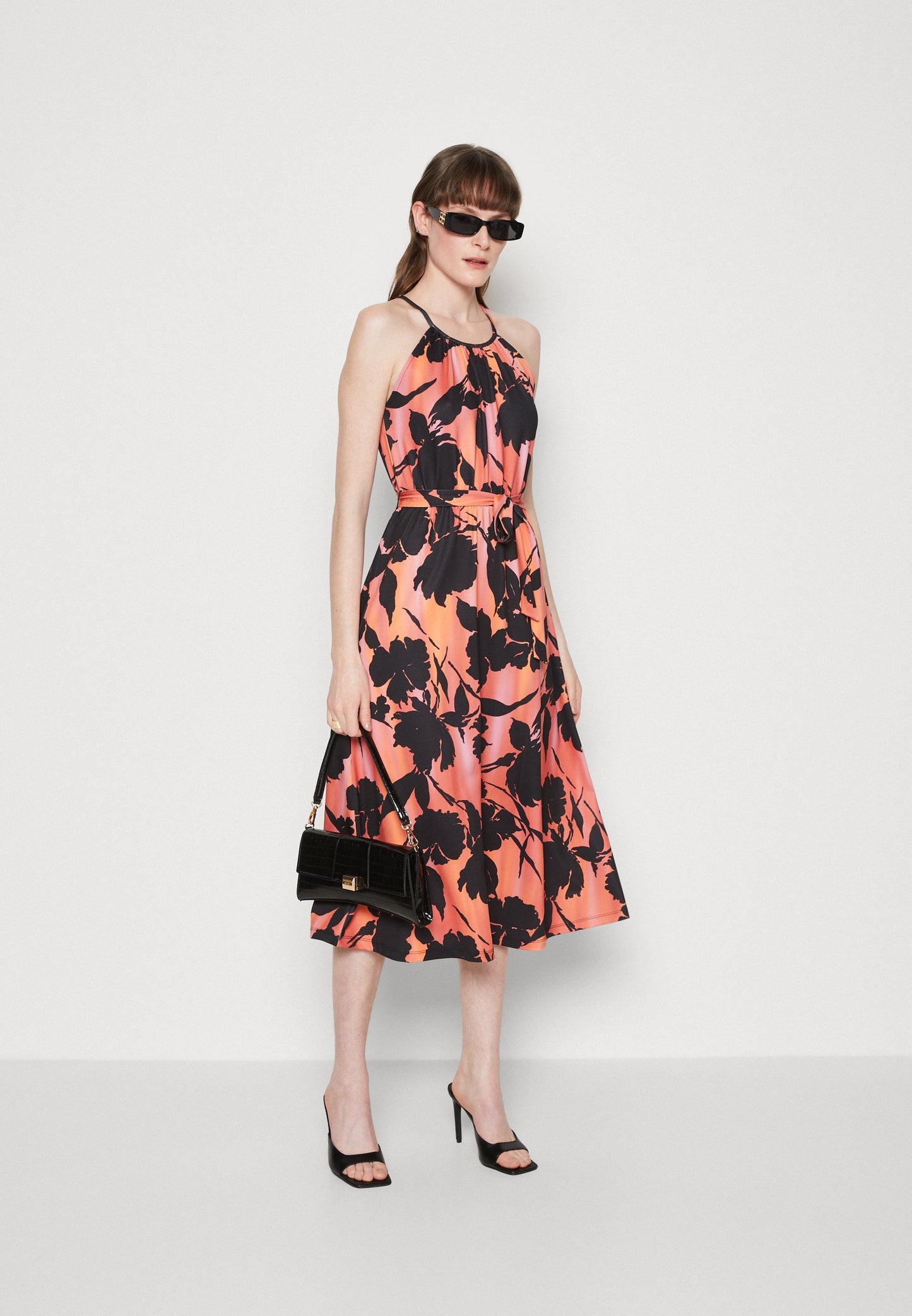 Anna Field Jersey Dress - Black/Orange