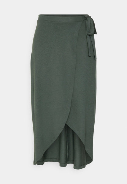 Anna Field Basic Wrap Over Midi Skirt- A-Line Skirt - Light Green