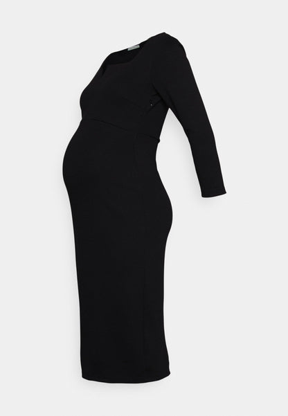  Notch Neckline Midi Dress - Jersey Dress