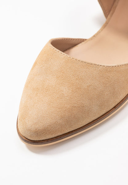 Anna Field Leather - Ankle Strap Ballet Pumps - Beige