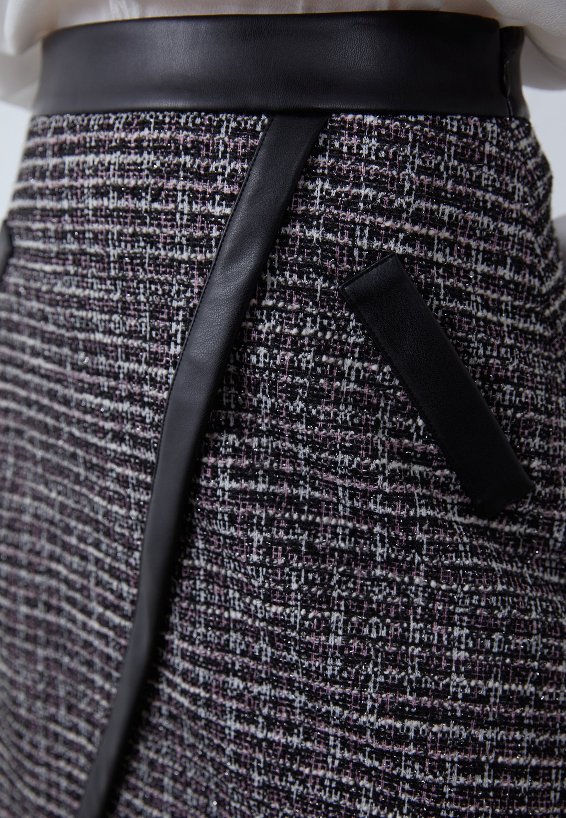 Anna Field A-line Skirt - Black/white/light Pink