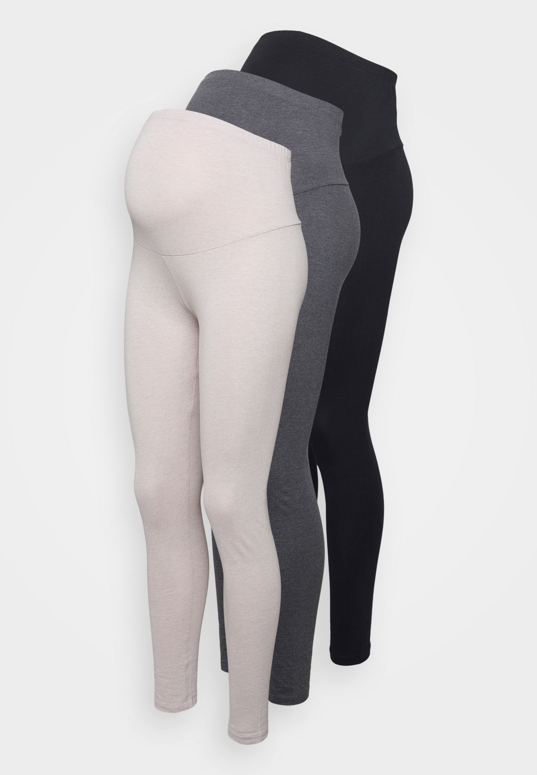  3 PACK - Leggings - Trousers - Black/taupe/light Pink