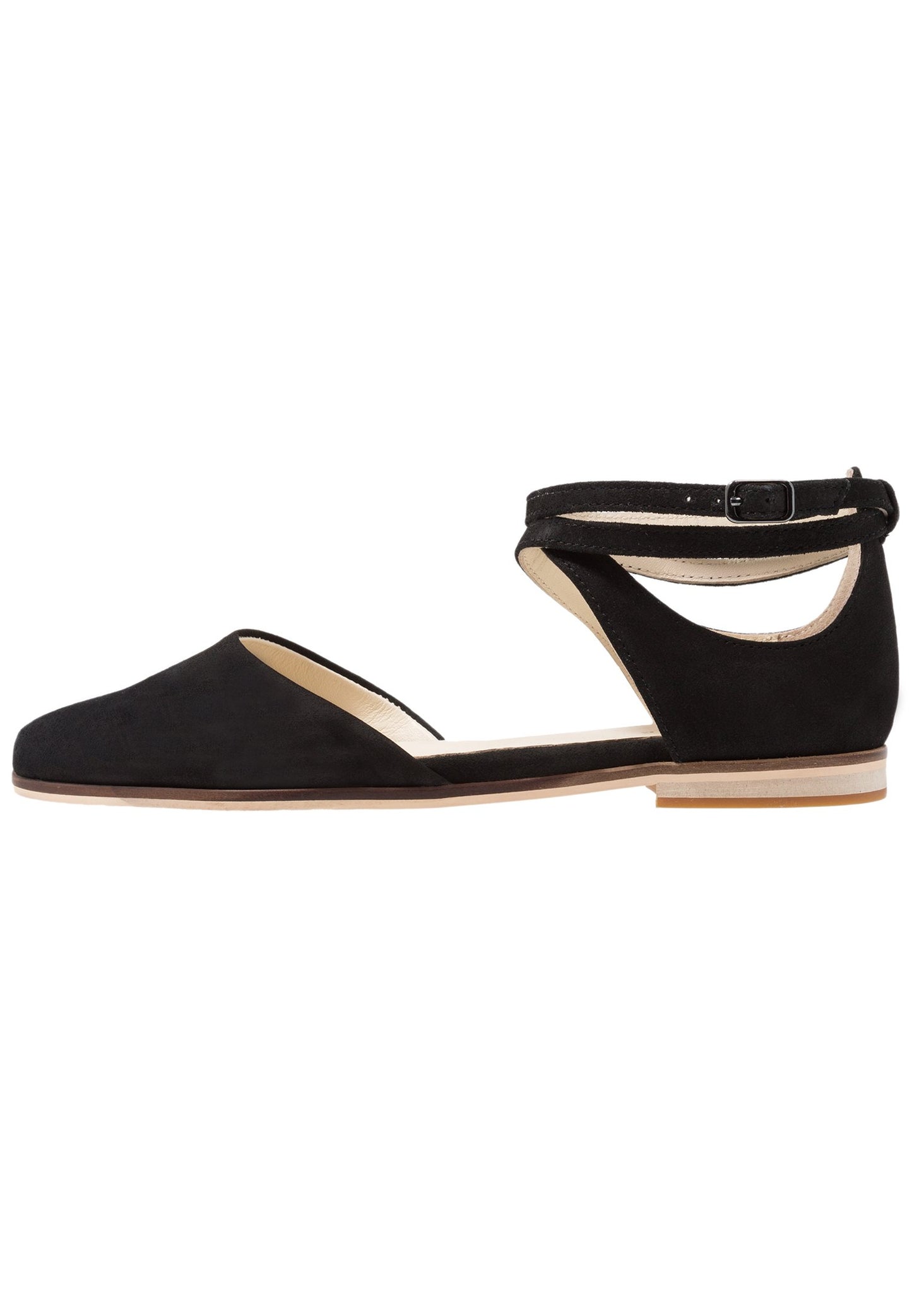 Anna Field Leather- Ankle Strap Ballet Pumps - Black