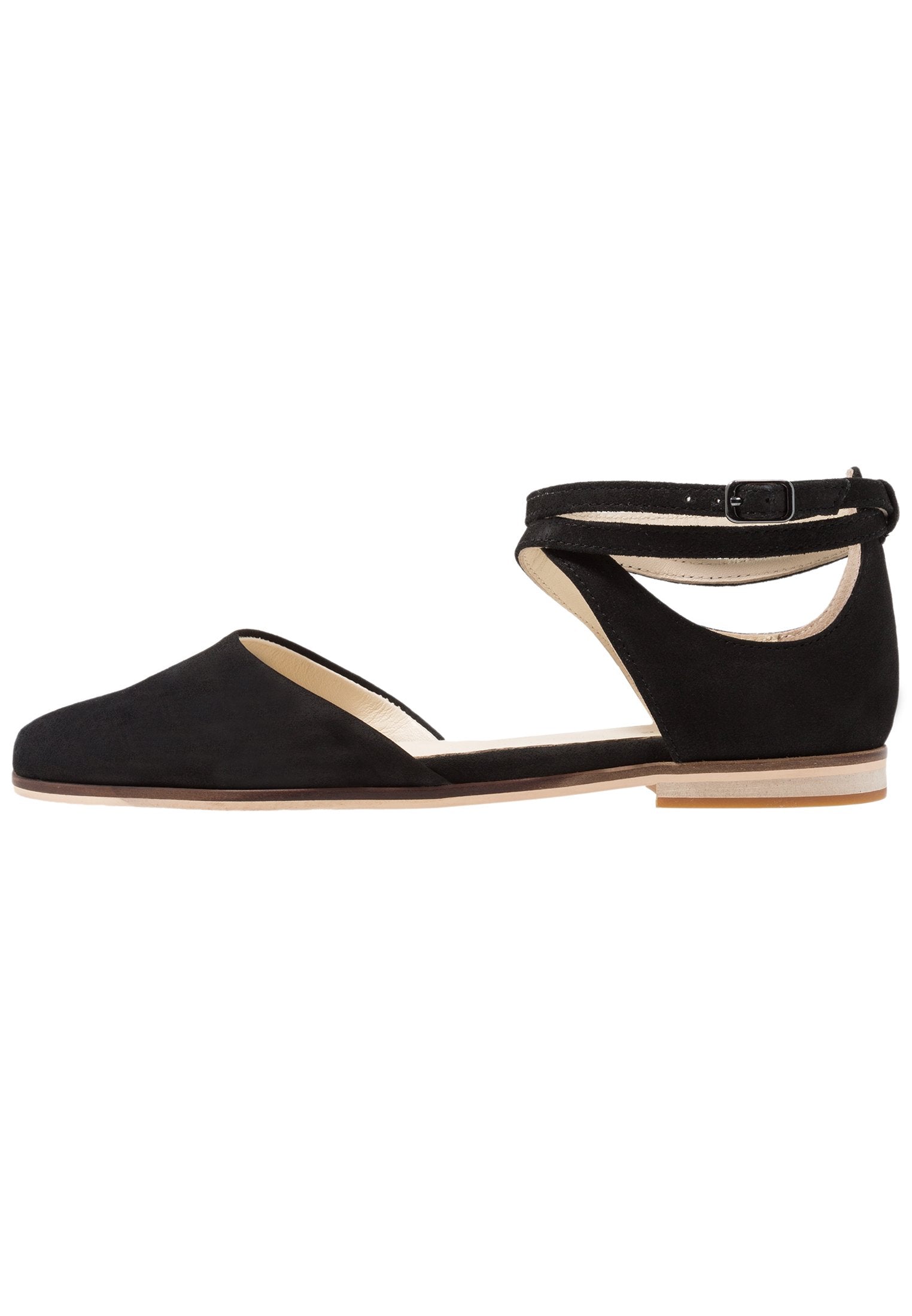 Anna Field Leather- Ankle Strap Ballet Pumps - Black