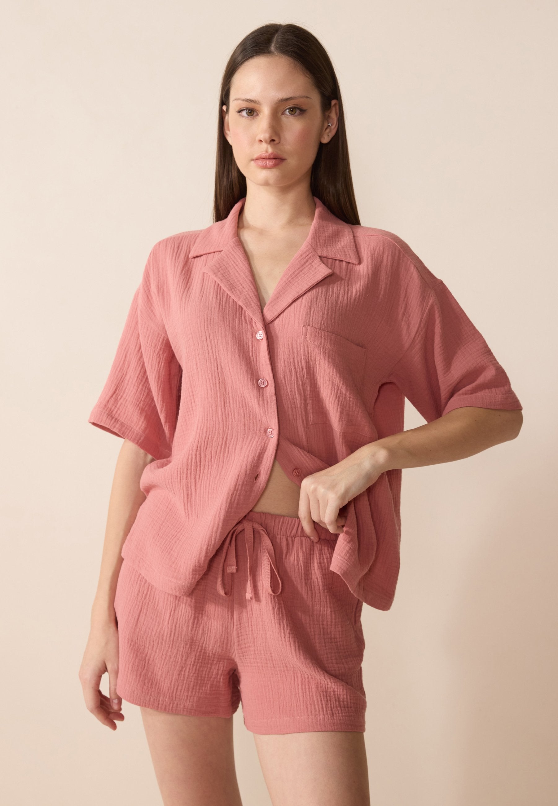 Anna Field SET - Pyjamas - Dusty Rose