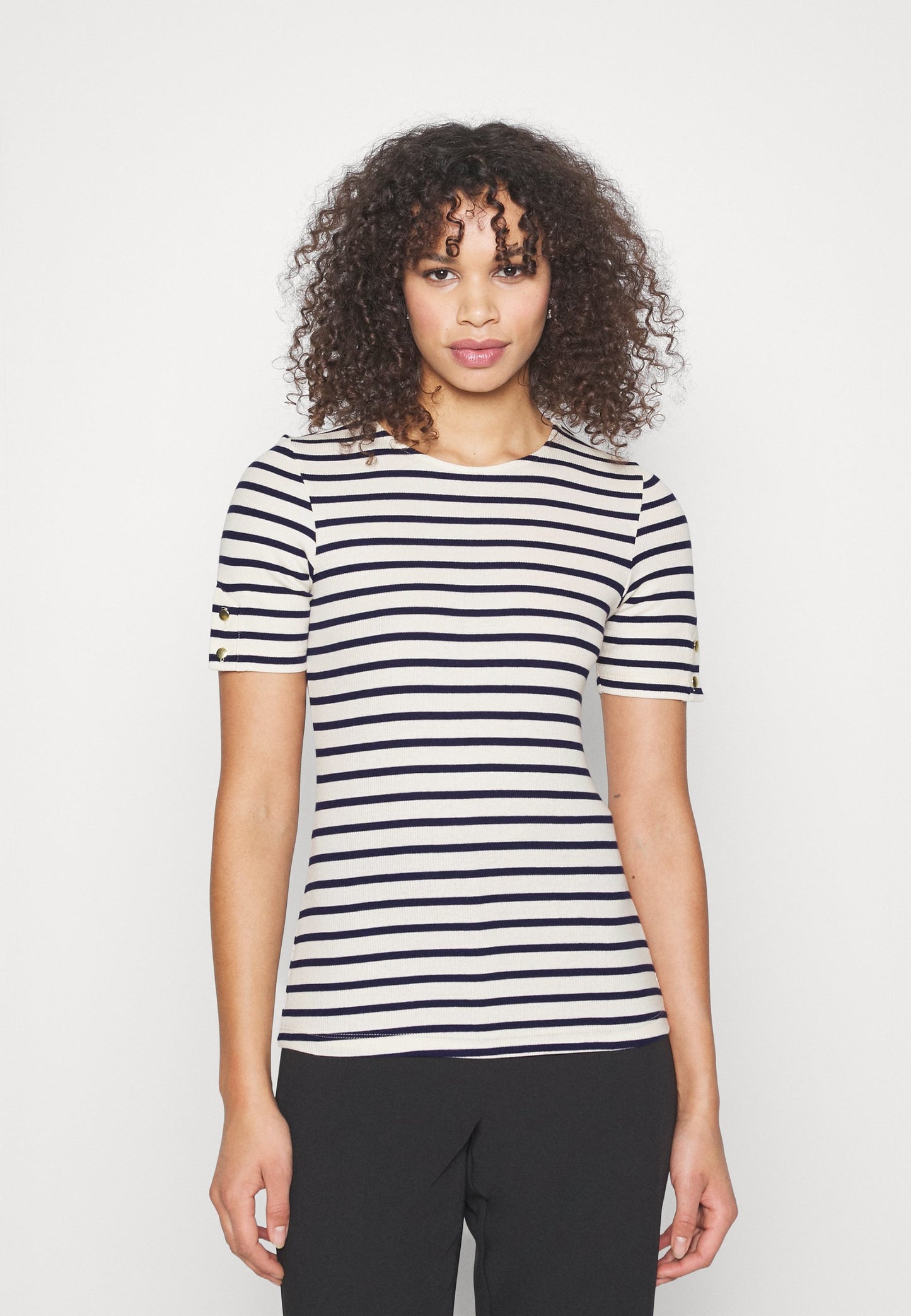  Print T-Shirt - Dark Blue/White