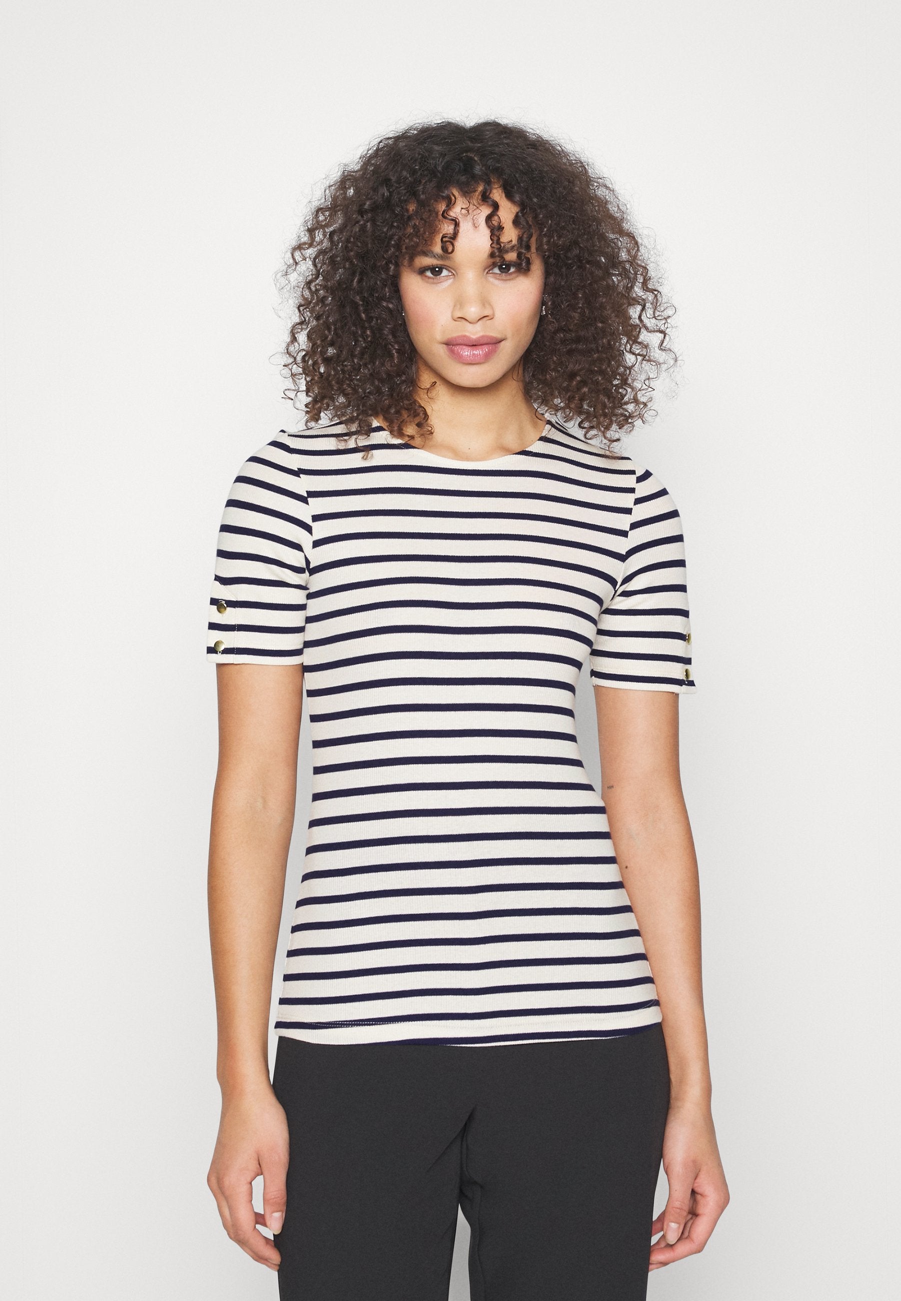  Print T-Shirt - Dark Blue/White