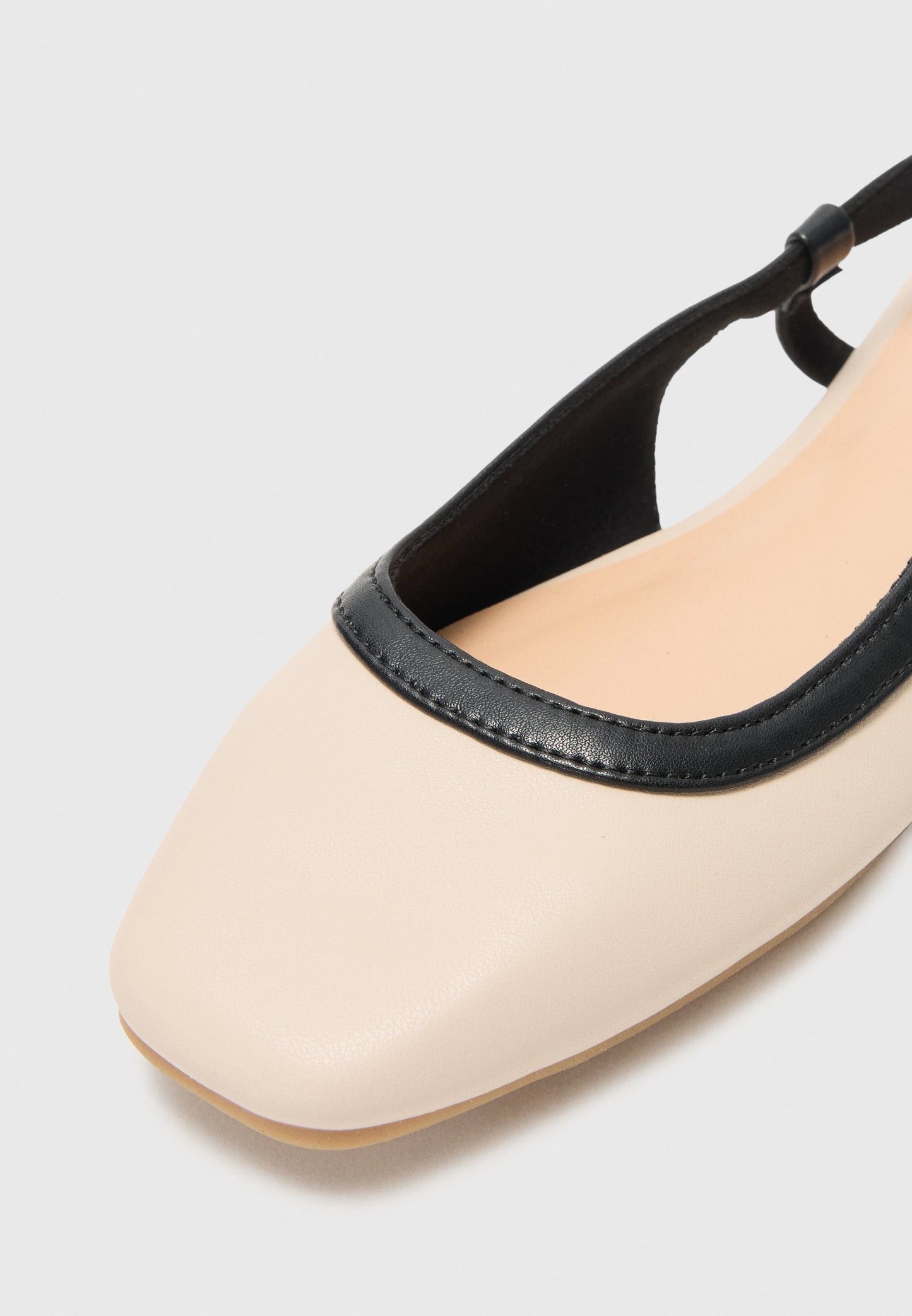 Anna Field Slingback Ballet Pumps - Off White/black