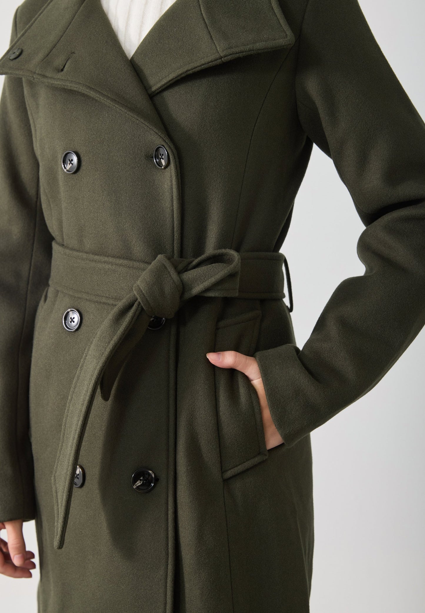 Anna Field Classic Coat - Dark Green