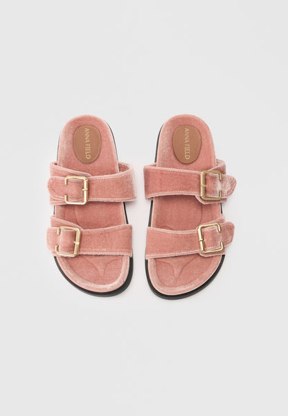 Anna Field Mules - Dusty Rose