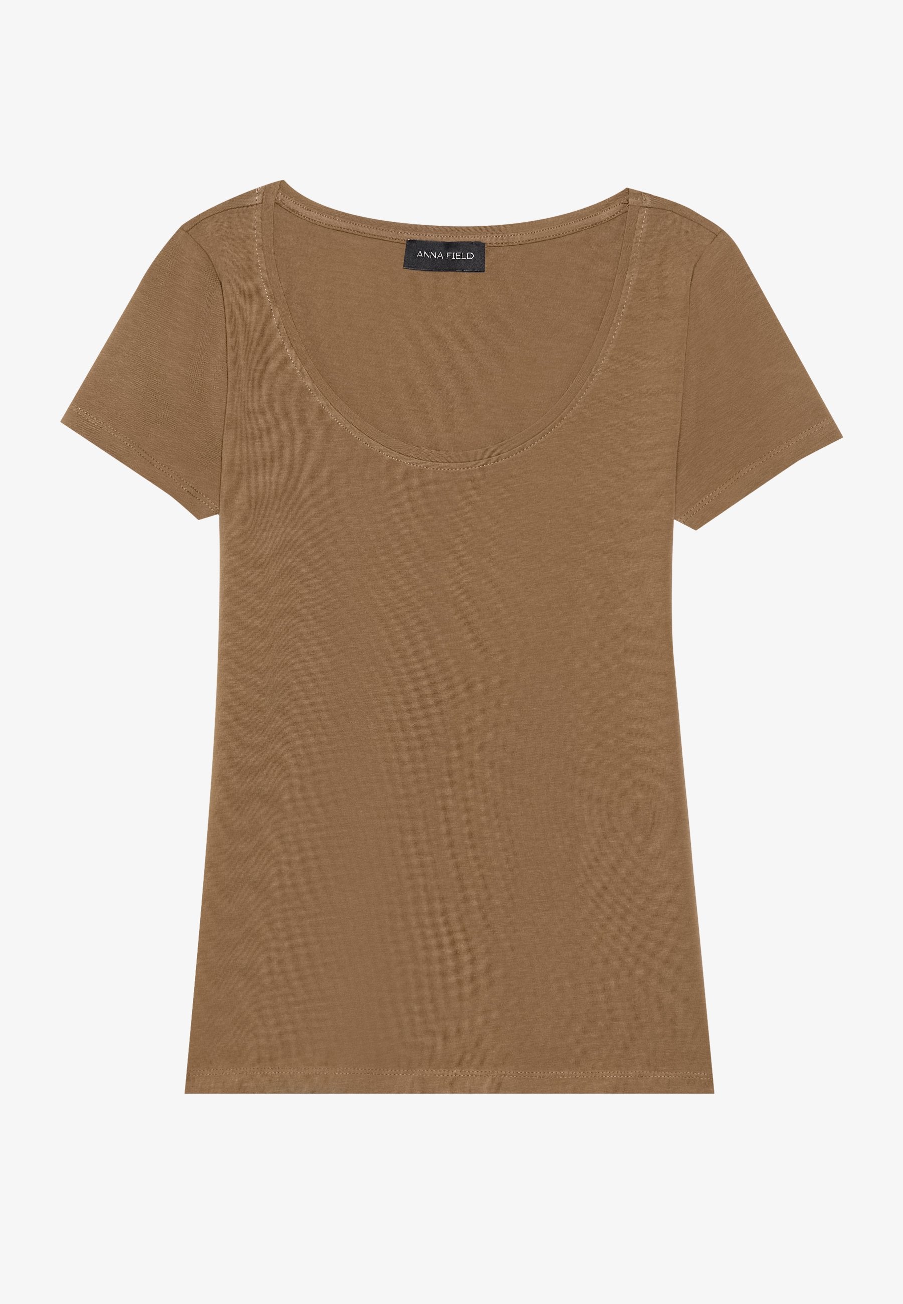 Anna Field 5 PACK - Basic T-shirt - Chocolate Torte/cub/warm Taupe/light Beige/egret