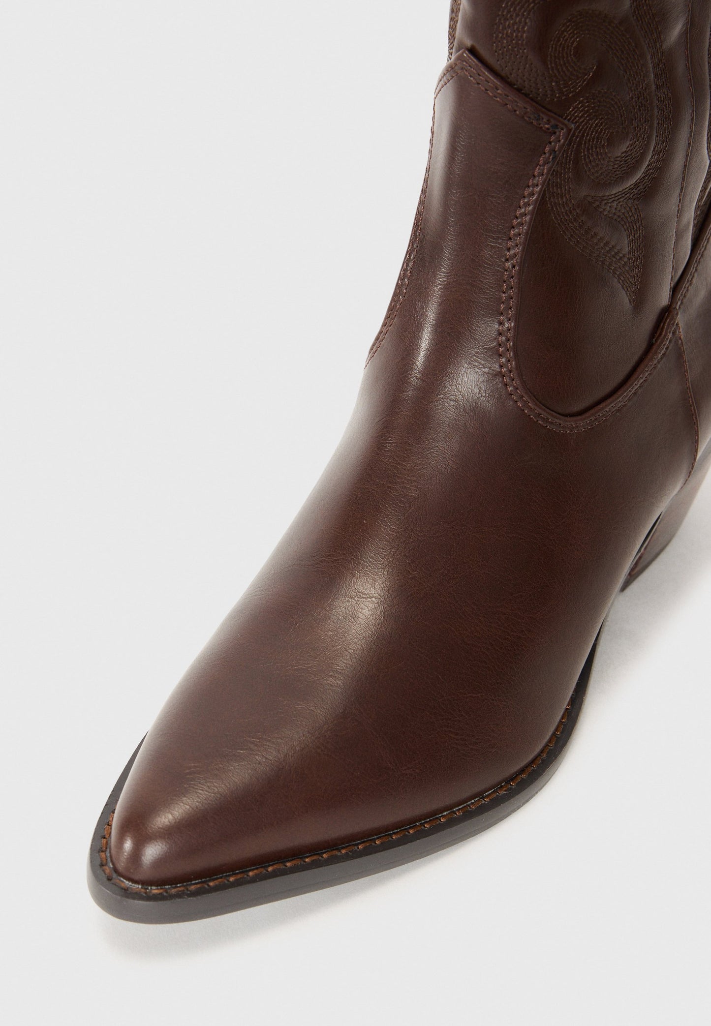 Anna Field Cowboy/Biker Boots - Brown