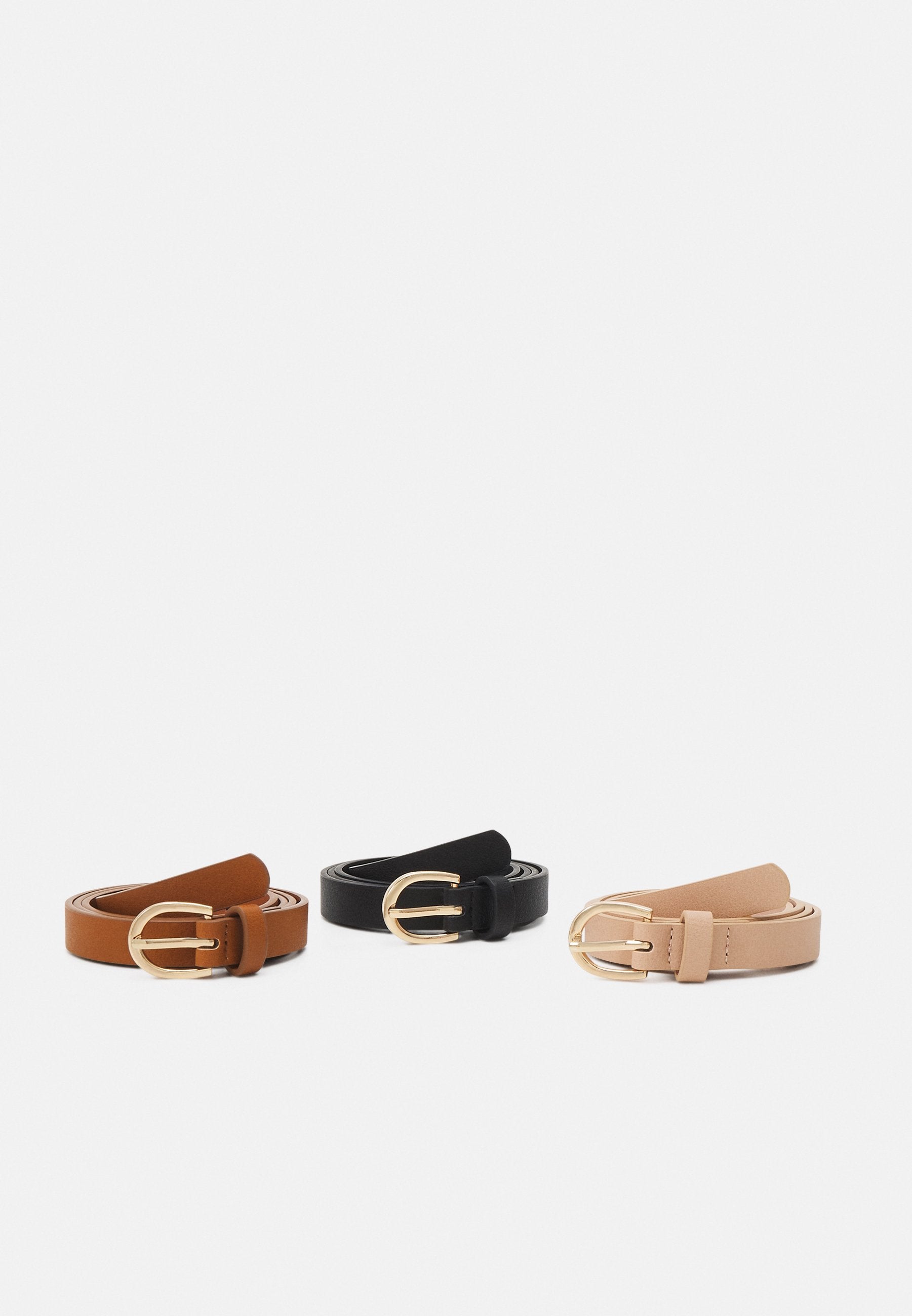 Anna Field 3 PACK - Belt - Black/gold-coloured/beige