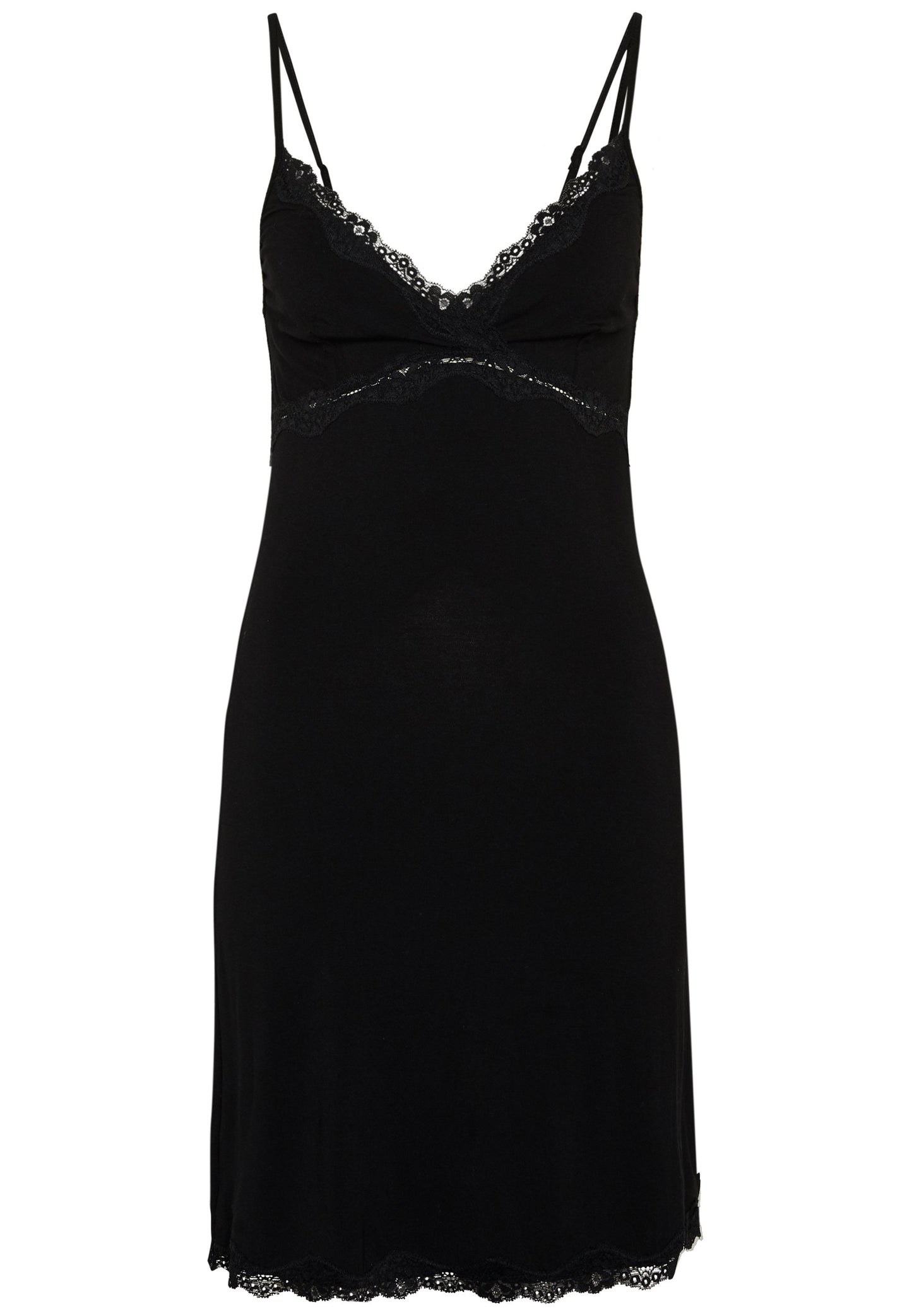 Anna Field Heidi Short Sleeves Viscose Nightdress - Nightie - Black