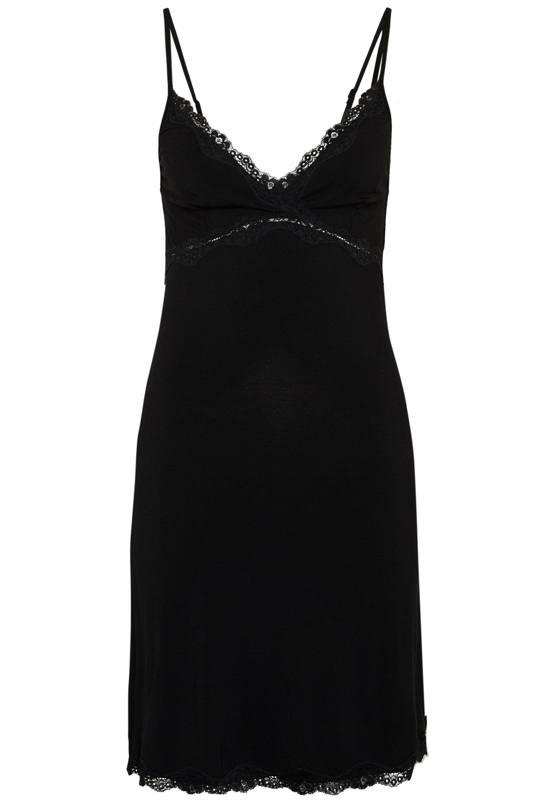 Anna Field Heidi Short Sleeves Viscose Nightdress - Nightie - Black