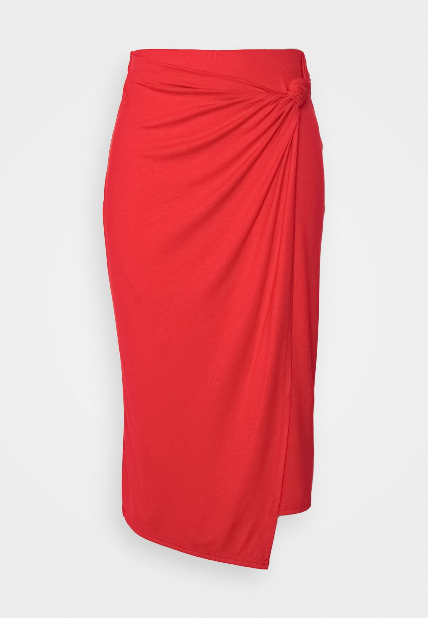 Anna Field Front Knot Midi Skirt - Pencil Skirt - Red
