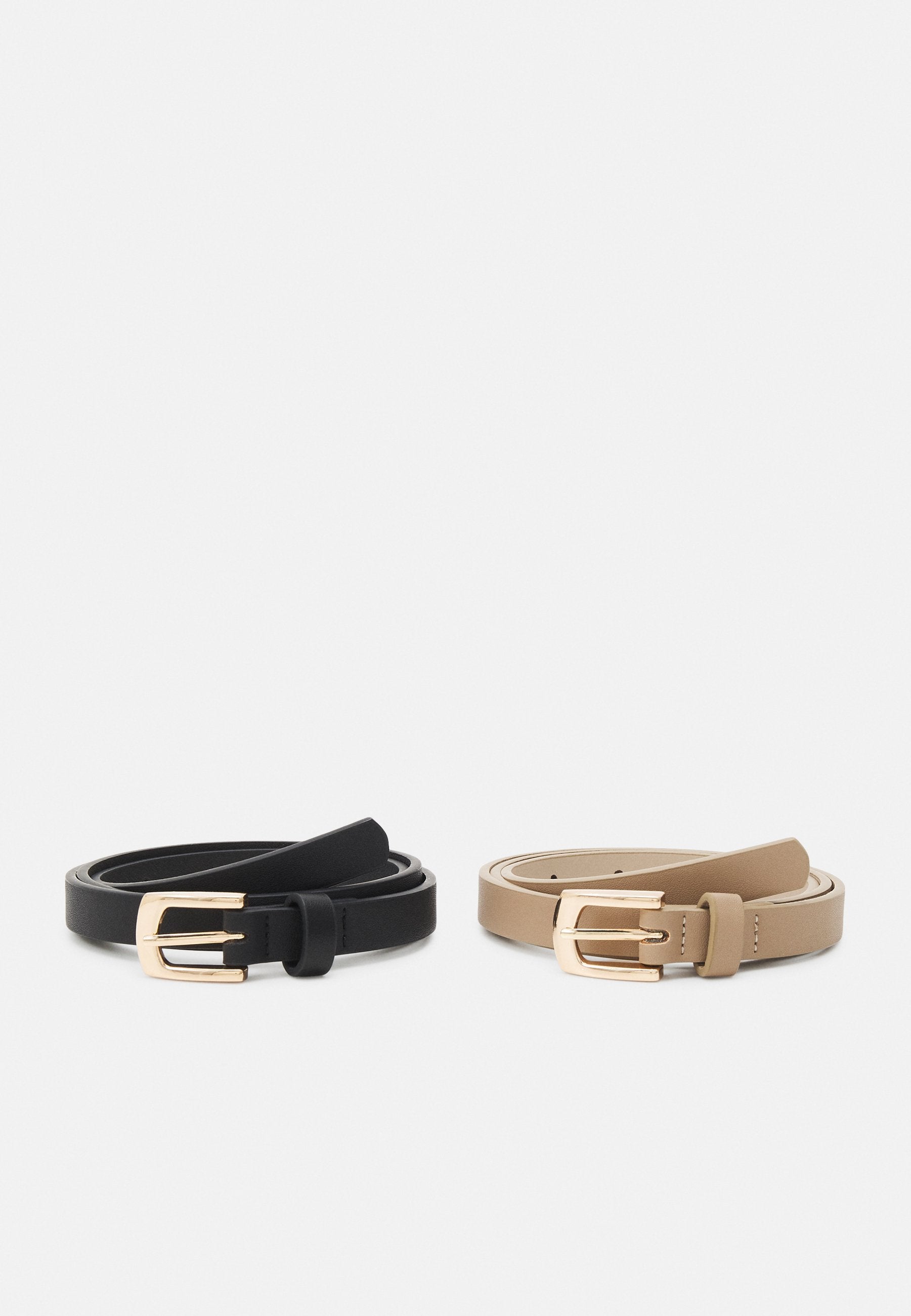 Anna Field 2 PACK - Belt - Black/taupe