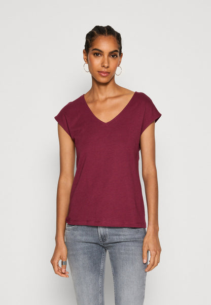 Anna Field 2 PACK - Basic T-shirt - Off-white/bordeaux