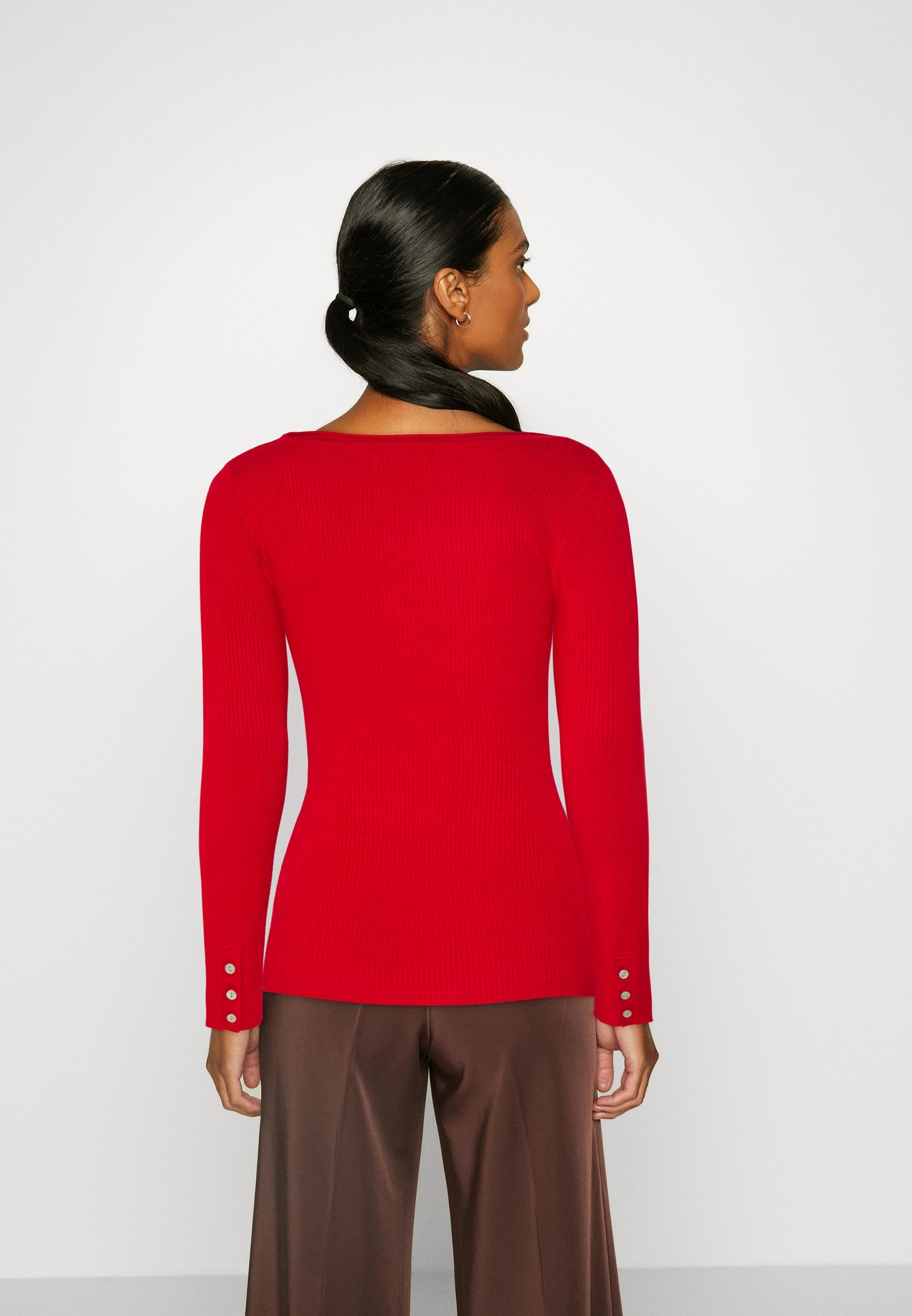 Anna Field Button Detail - Jumper -Red