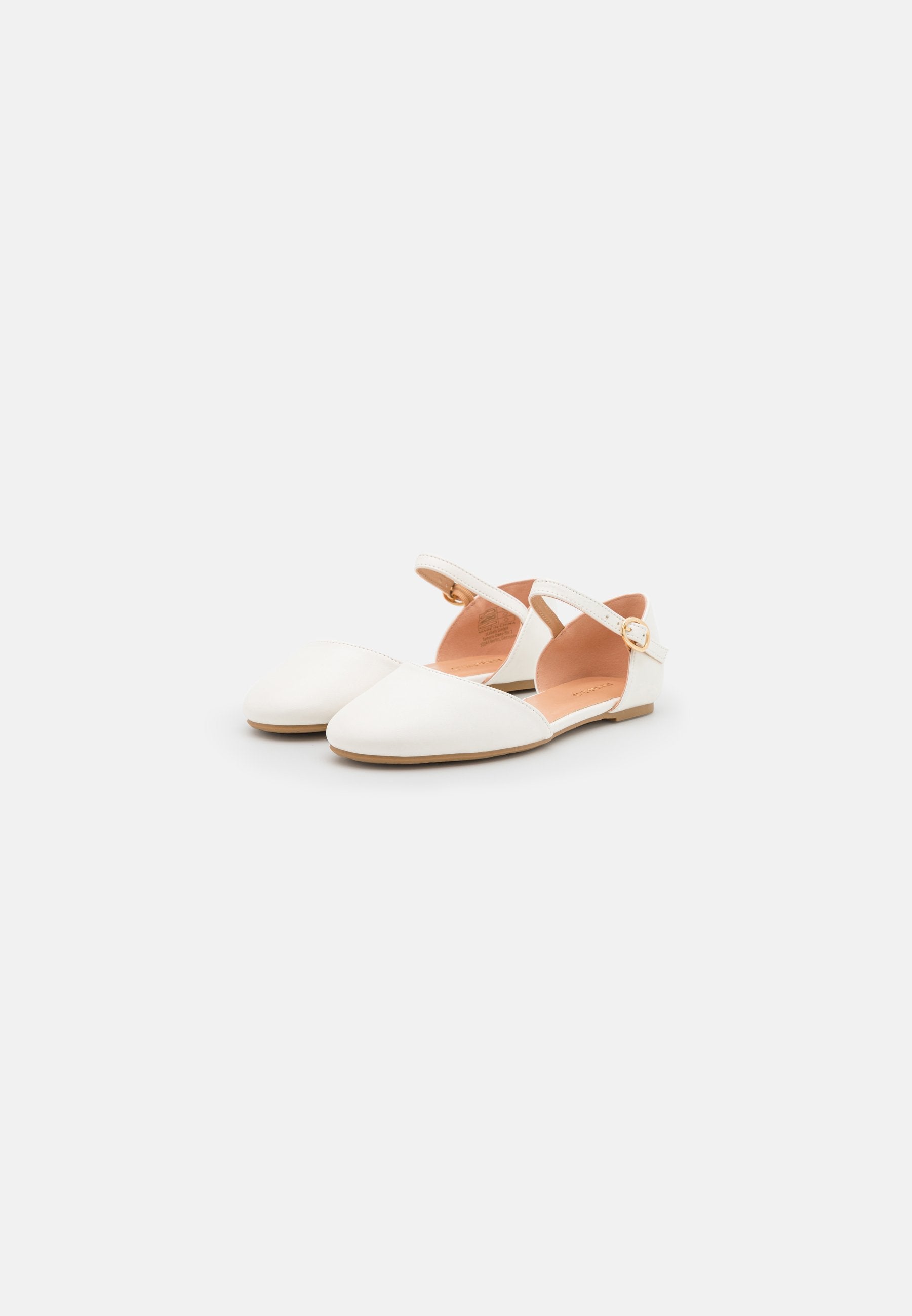  Ankle Strap Ballet Pumps - White