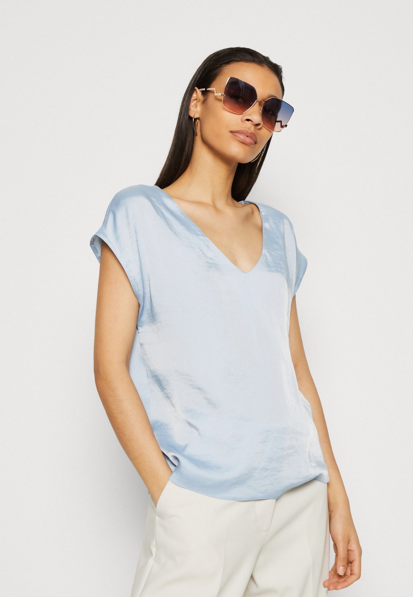 Anna Field Basic T-Shirt - Light Blue