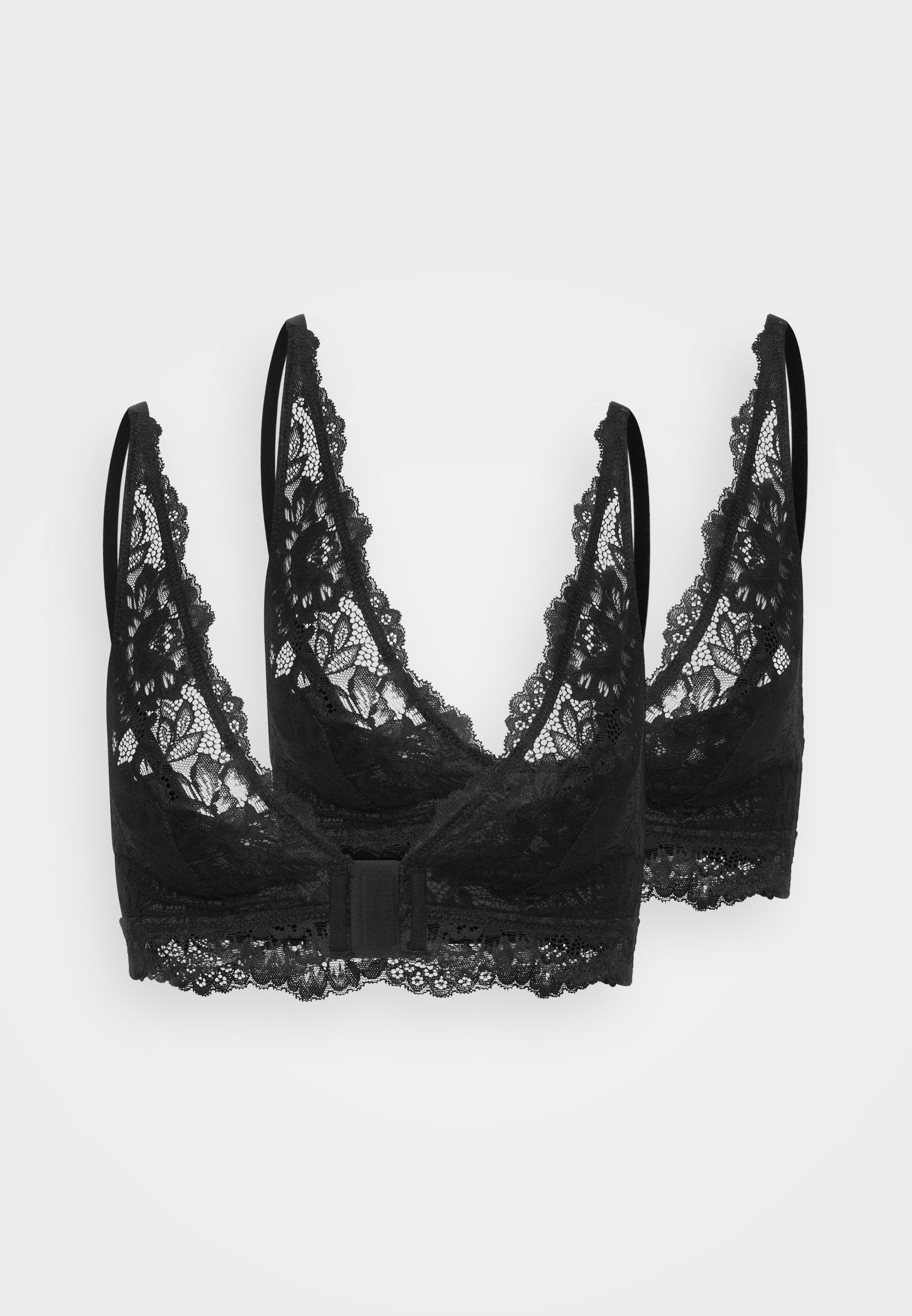 Anna Field ADAPTIVE FRONT CLOSURE BRA 2 PACK - Triangle Bra - Black