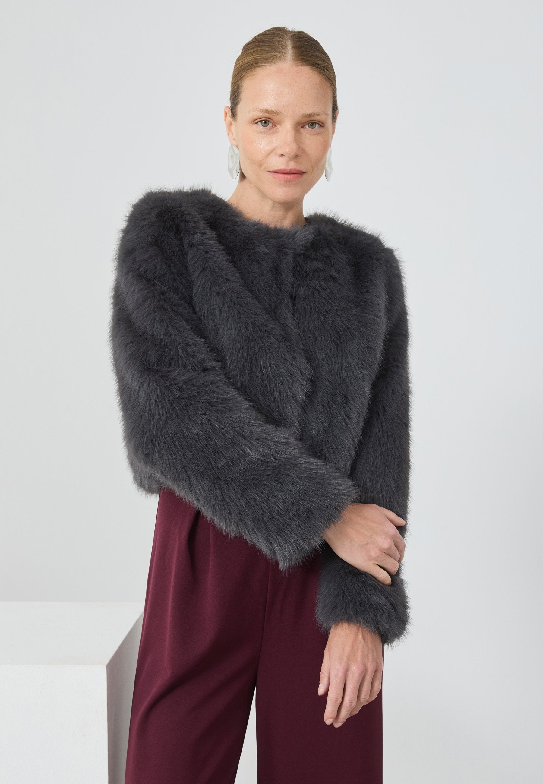 Anna Field CROPPED - Winter Jacket - Grey