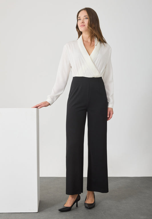 Anna Field Jumpsuit - Offwhite/black