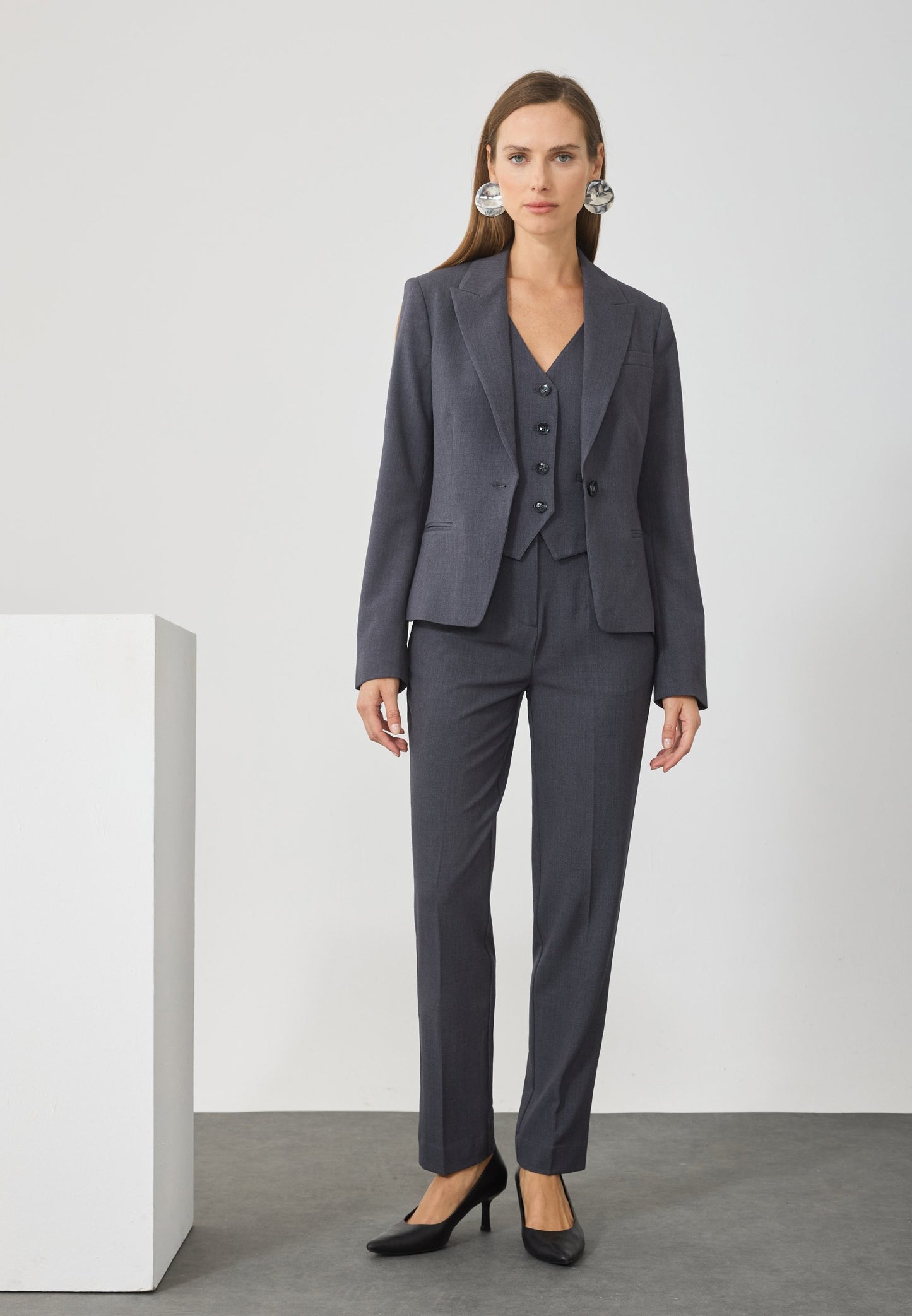Anna Field Trousers - Dark Grey Mel