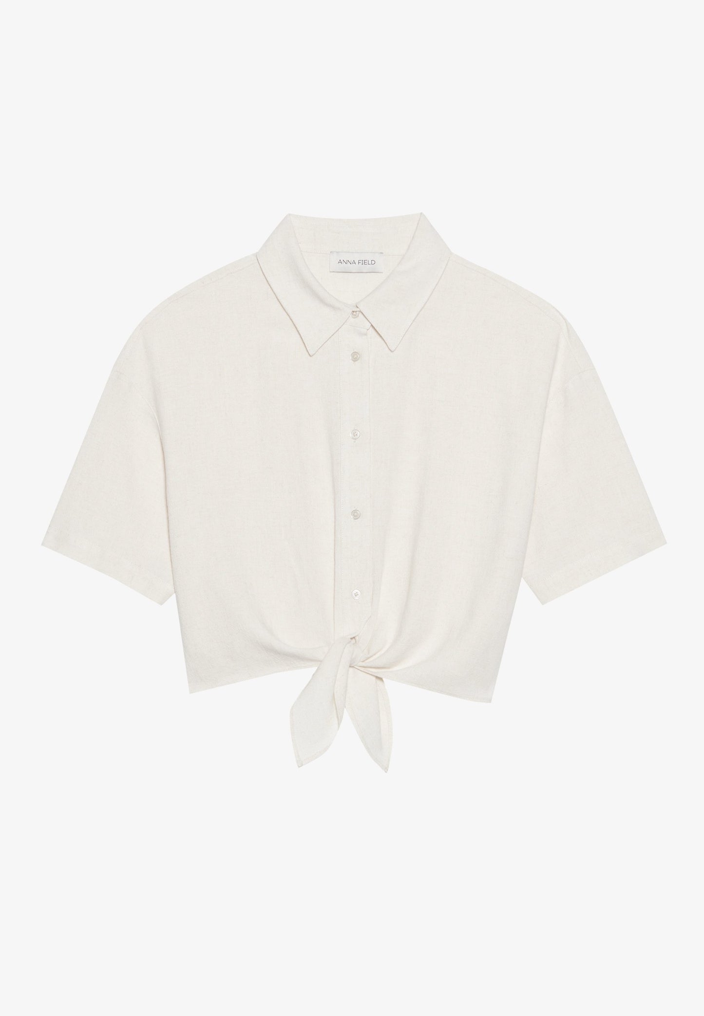 Anna Field LINEN MIX BLEND SHIRT - Button-down Blouse - Beige