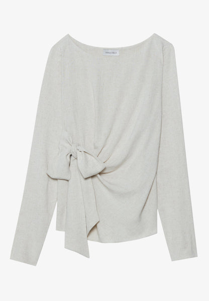 Anna Field LINEN MIX BLEND BLOUSE - Blouse - Beige