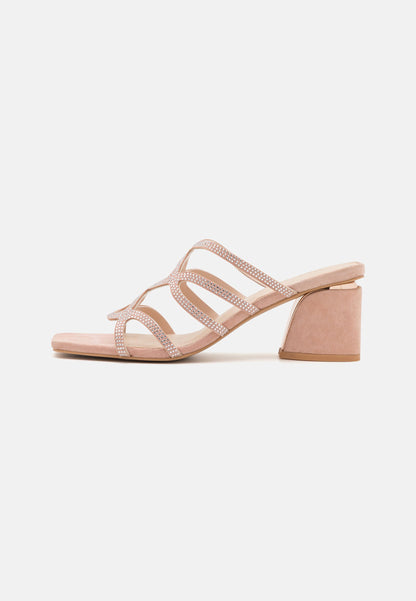 Anna Field Leather- Heeled Mules - Light Pink