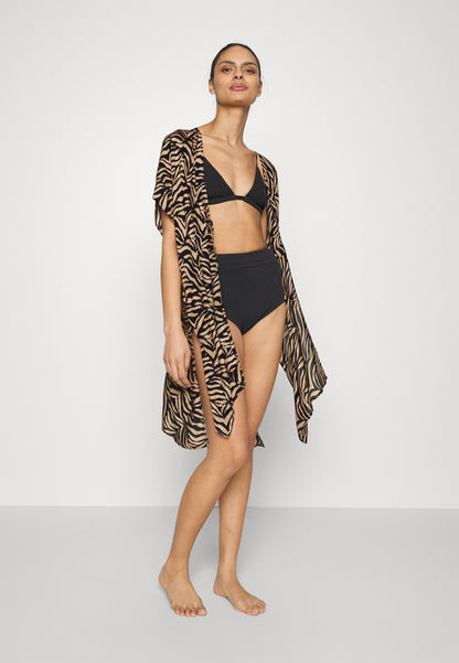Anna Field Printed Short Kimono / 606 - Khaki_003 - Off-White - Beach Accessory