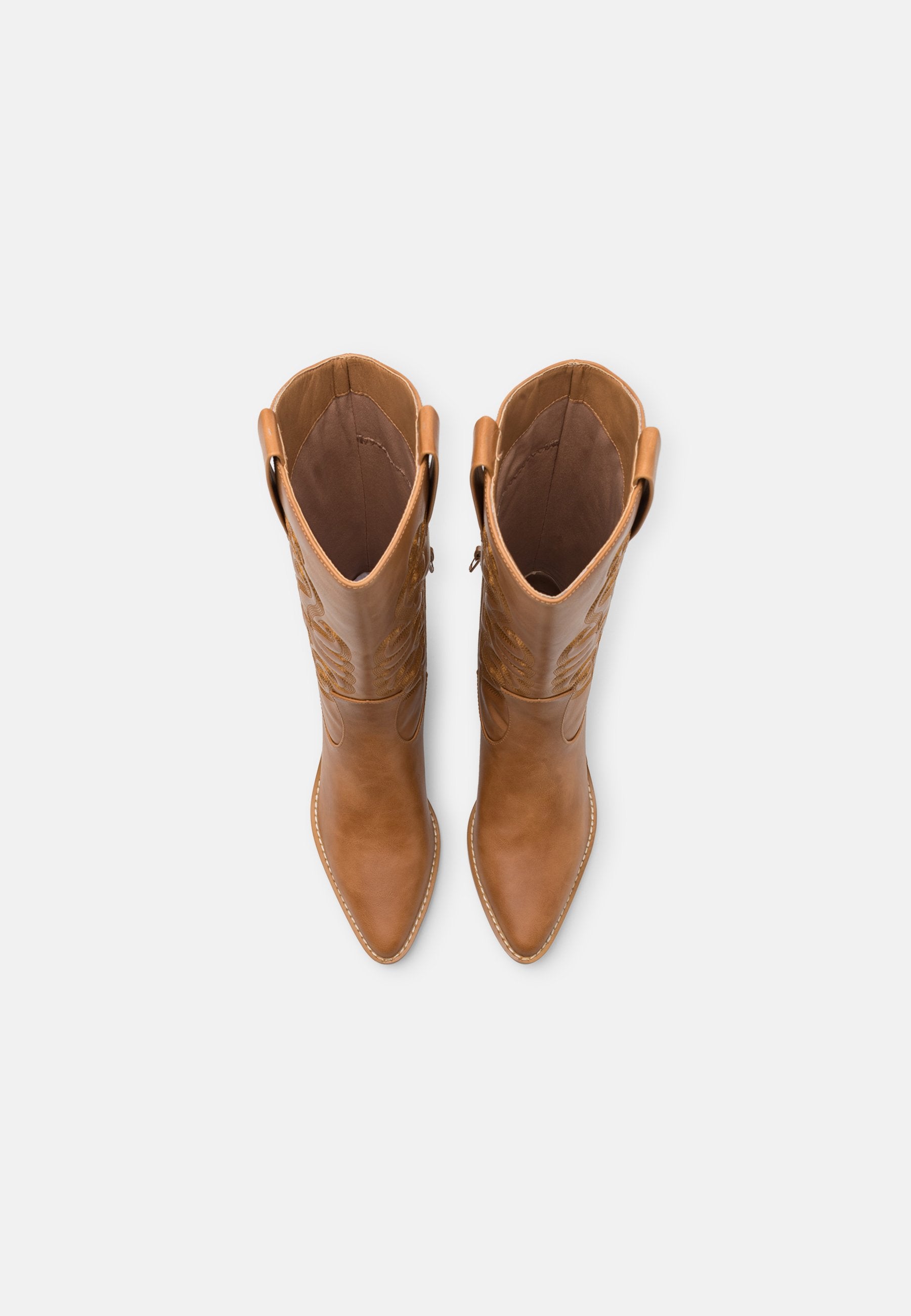 Anna Field Cowboy/Biker Boots - Cognac