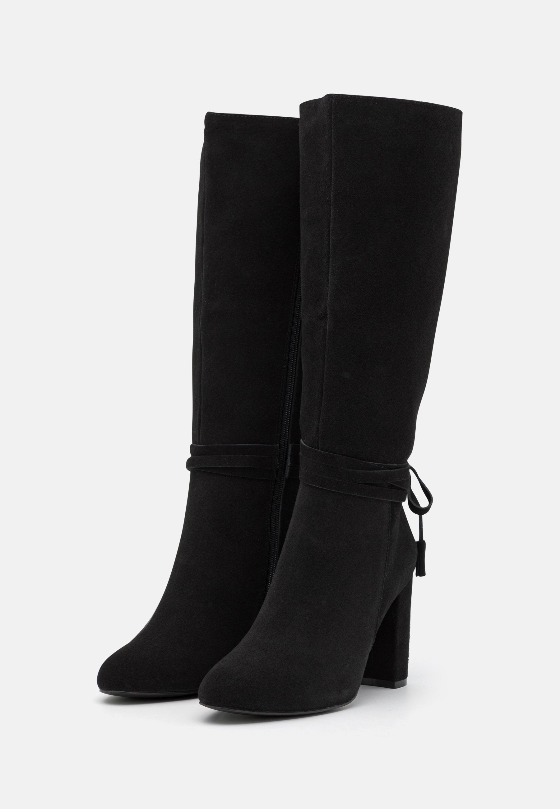  Leather - High Heeled Boots - Black