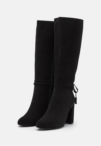  Leather - High Heeled Boots - Black
