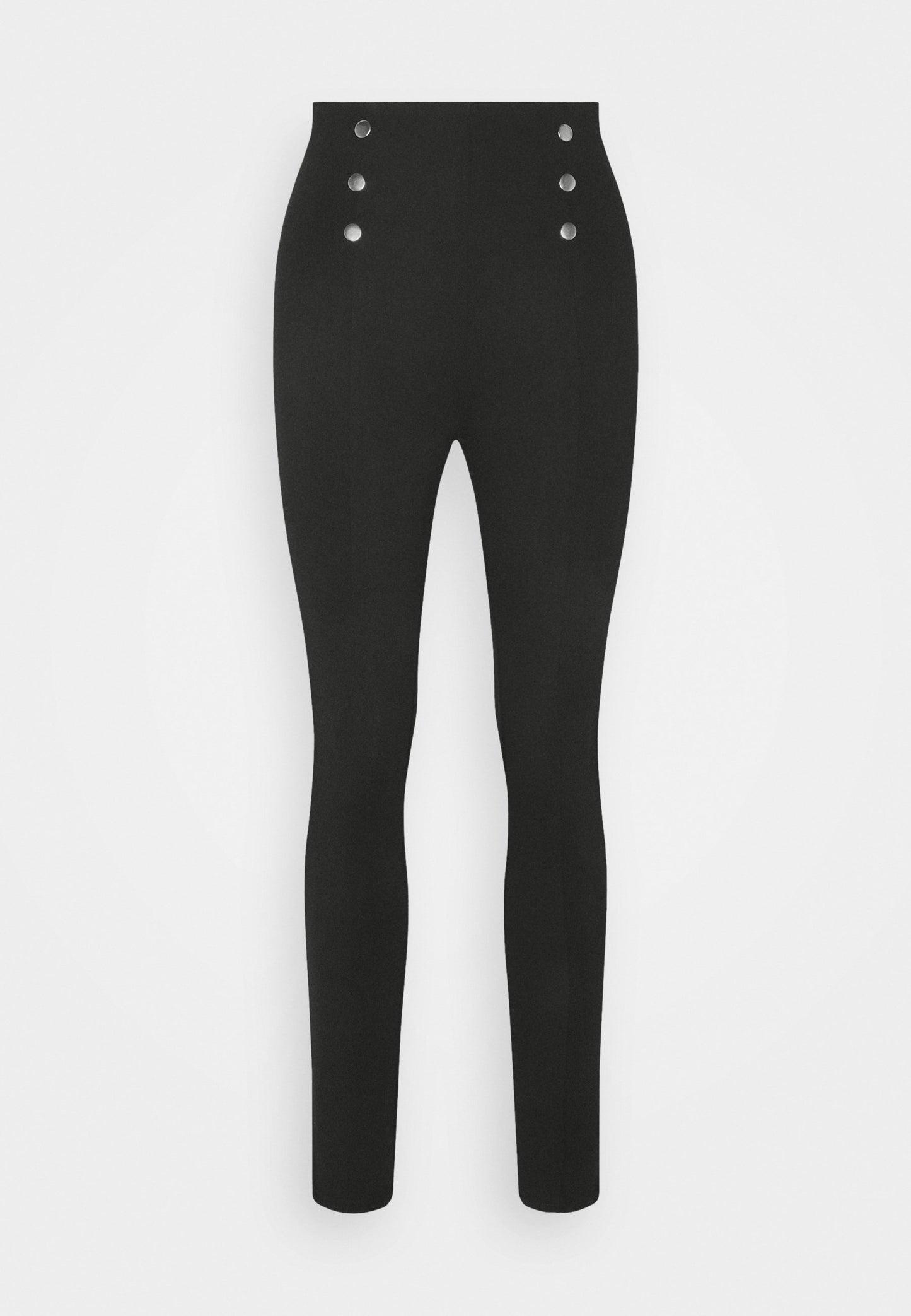 Anna Field Punto Leggings With Button Detail - Leggings - Trousers - Black