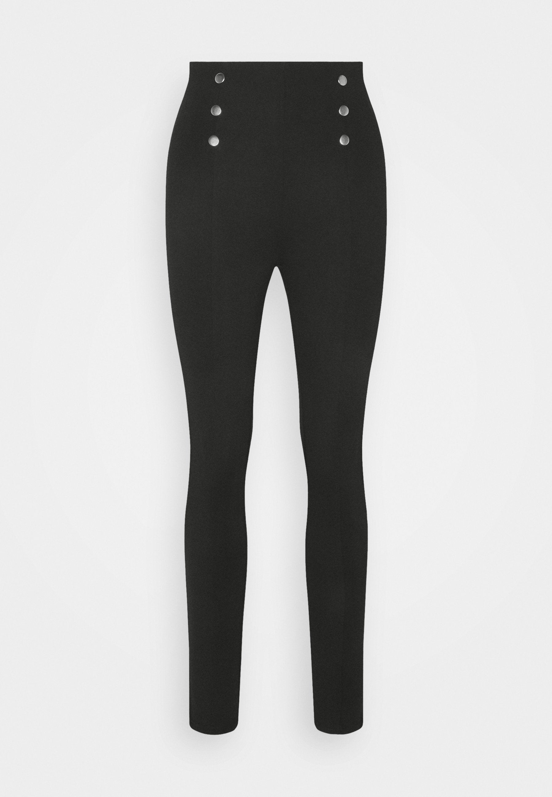 Anna Field Punto Leggings With Button Detail - Leggings - Trousers - Black