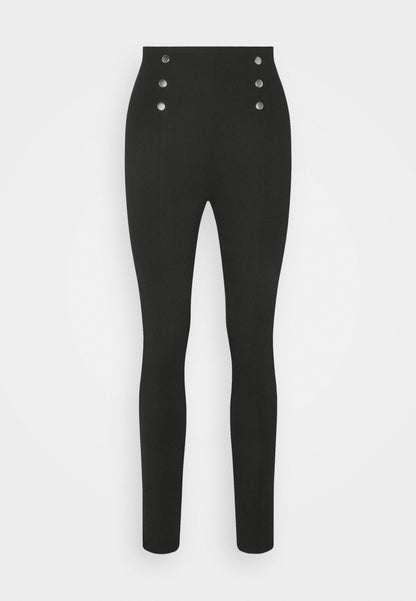 Anna Field Punto Leggings With Button Detail - Leggings - Trousers - Black