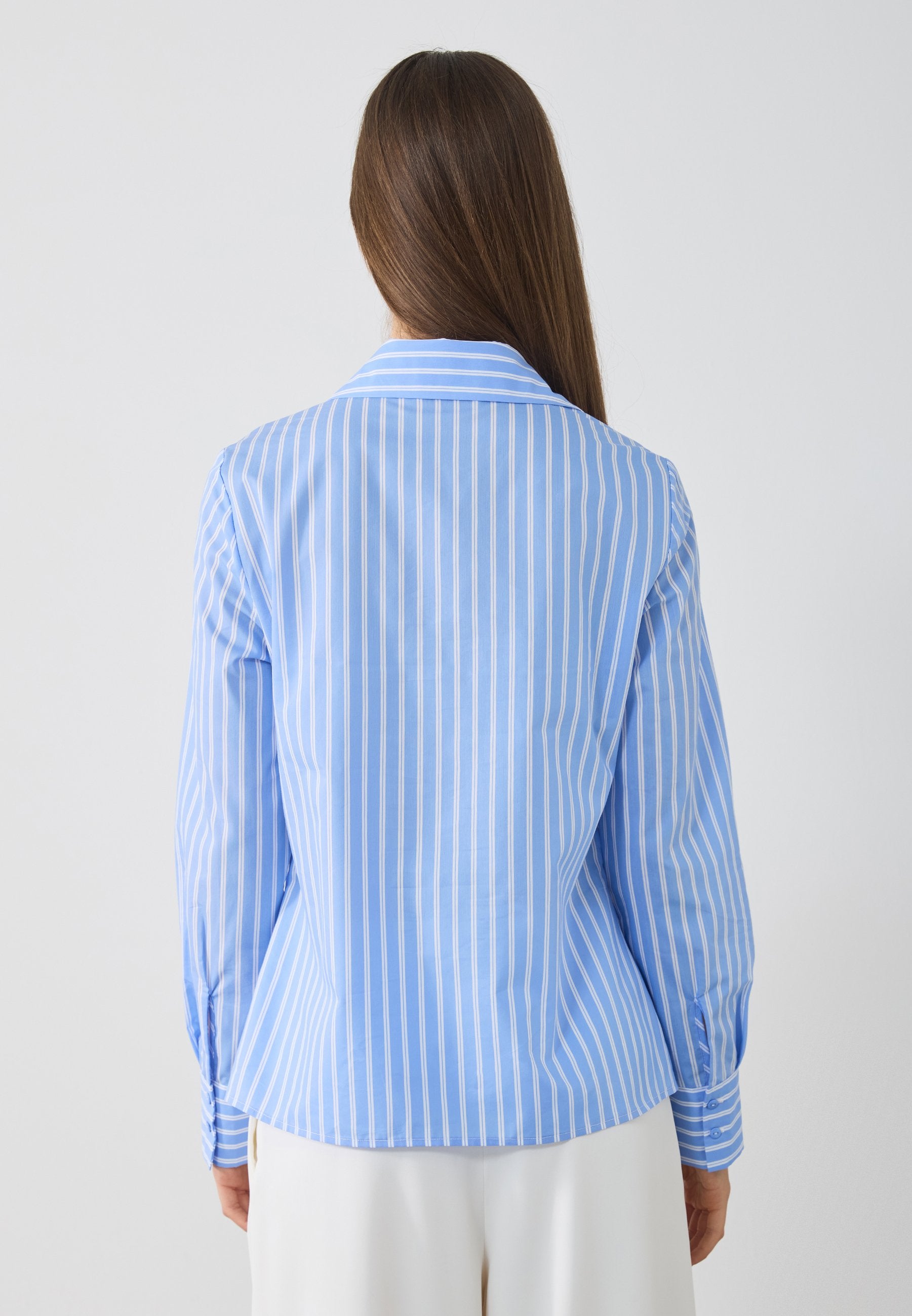 Anna Field Button-down Blouse - Blue/white